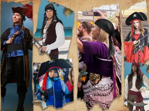 Ensemble de costume de pirate adulte d'Halloween avec foulard triangulaire et ceinture.