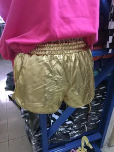 Women shiny metallic hot pants elastic waist summer casual short shorts golden nightclub clubwear