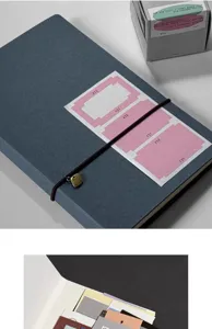 Index-Etikett Aufkleber Set für Notizbücher und Büroorganisation mit rosa Rahmen Design.
