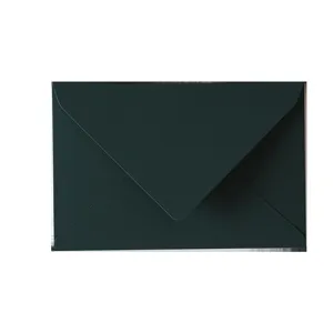 Dark green retro envelope, romantic minimalist stationery for love letters, greeting cards.