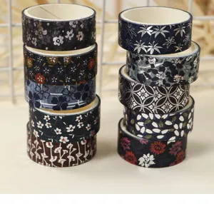 Retro japanisches Blumen Washi Tape Set für Tagebuch DIY Handwerk Scrapbook Dekoration