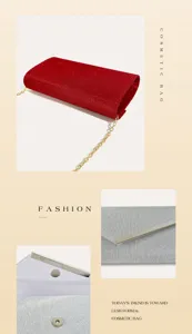Glitter evening clutch bag with metallic strip, color-changing fabric and magnetic snap!