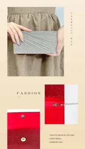Glitter pleated evening clutch bag with chain strap and magnetic snap for women party wear.