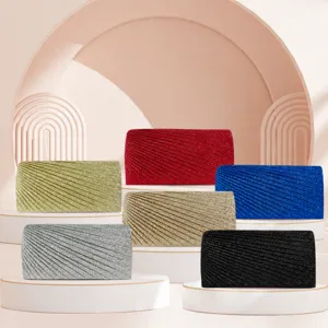 Elegant pleated glitter evening clutch bags for women, perfect for parties, weddings and proms.