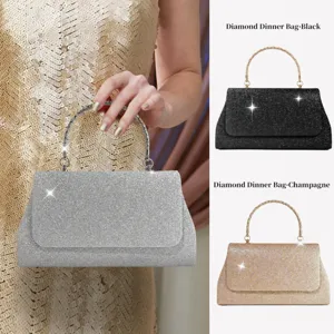 Polyester Damen Glitzer Abendtasche Mode Bankett Handtasche Pailletten Clutch Mit Metallring Griff Für Party