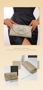 Elegante glitzernde Abendtasche Clutch mit Strass Schleife Detail für glamouröse Partys.