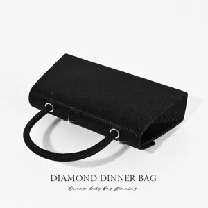 Black glitter evening bag for women, stylish sequin handbag for party and dinner events.