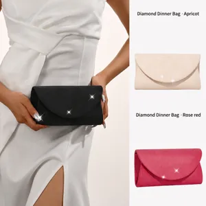 Damen Samt Abendtasche Mini Umschlag Clutch Geldbörse Elegante Kette Umhängetasche Für Hochzeit Party Bankett