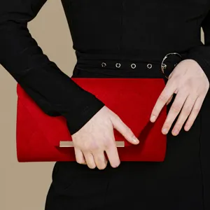 Women Velvet Evening Bag Elegant Chic Clutch Purse For Wedding Party With Chain Crossbody Shoulder Bag