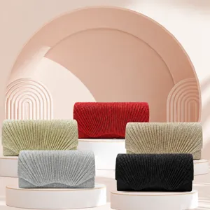 Elegante plissierte Abendtasche Clutch für Damen, stilvolle Mini Handtasche für Party.