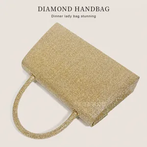 Glitter dinner handbag for women sparkling evening clutch bag elegant party wrist bag
