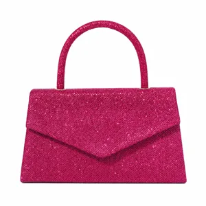 Glitter evening handbag for women, stylish sparkly top handle bag for party and wedding.