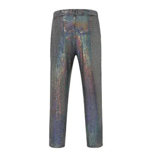 Pantaloni con paillettes lucidi da uomo moda casual festa vestito abbigliamento scena.