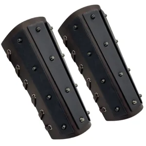 Medieval leather bracers knight gauntlets rivet arm guards steampunk cosplay props