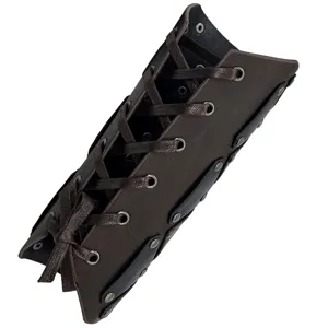 Bracciale in pelle medievale con allacciatura rivetti armatura da cavaliere cosplay accessorio