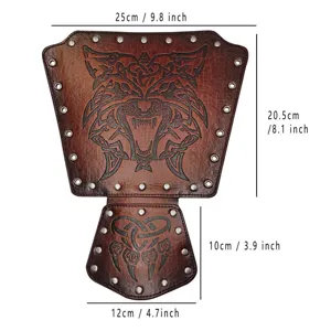 Wikinger geprägte Wolfskopf Leder Armschiene Mittelalter Ritter Cosplay Kostüm Zubehör