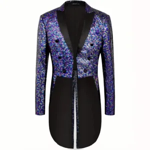 Glitzernder Pailletten Frack Blazer für Herren Nachtclub Party Bühne Performance Jacke