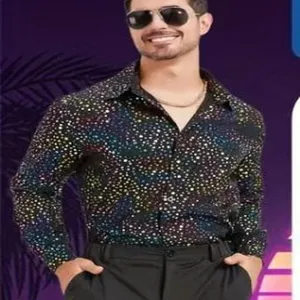 Tenue de disco rétro pour homme chemise et pantalon motif étoilé pour fête d'halloween