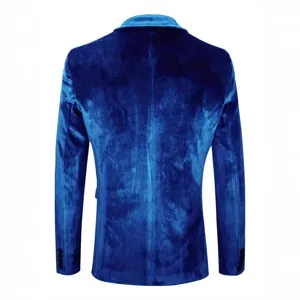 Men Blue Velvet Blazer Suit Jacket Formal Wedding Party Prom Tuxedo Outerwear 2025