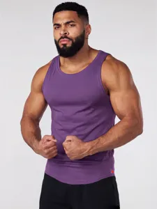 Men's solid color gym tank top sleeveless breathable running fitness workout athletic undershirt