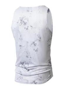 Mens athletic tank top breathable workout sleeveless gym running fitness activewear white