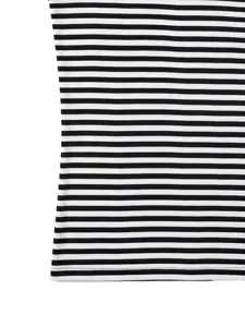 Close-up detail of mens black and white striped sleeveless vest summer casual top fabric