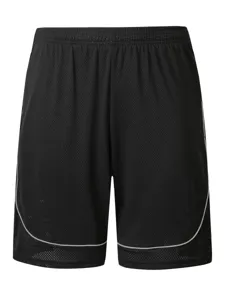 Pantaloncini sportivi da uomo in rete nera per corsa, palestra, allenamento e tempo libero.