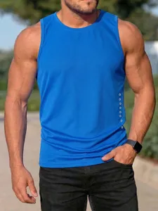 Herren Sommer Freizeit atmungsaktiv einfarbig ärmellos Tanktop Sport Fitnessweste