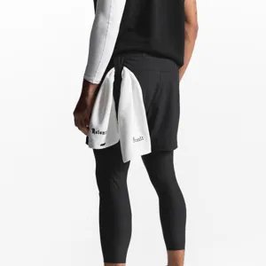 Short de course double couche pour homme sportswear noir gym fitness short de sport legging