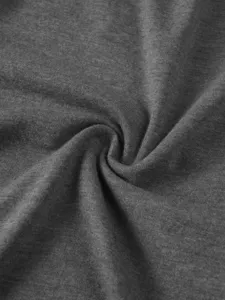Dark gray knit fabric close-up detail, soft and breathable texture display for polo shirt.
