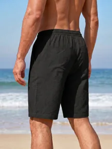 Herren lässige einfarbige Badeshorts Sommer Sport atmungsaktive kurze Freizeithosen