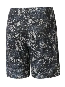 Pantaloncini sportivi da uomo in rete con stampa mimetica digitale e bordino per allenamento.