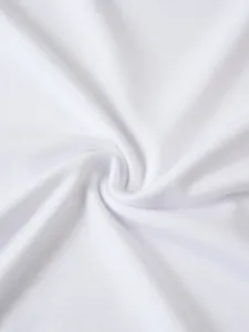 White cotton fabric detail shot, soft texture and smooth drape for casual mens t-shirt.