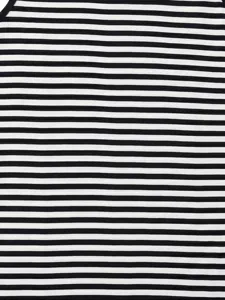 Close-up detail of classic black and white striped fabric for men summer sleeveless tank top.