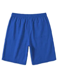 Herren Sommer Freizeithose einfarbig atmungsaktiv Strand Shorts Detailansicht hinten