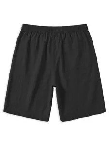 Schwarze Freizeithose für Herren mit elastischem Bund und praktischer Gesäßtasche.