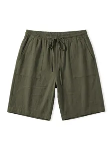 Herren Sommer Freizeithose einfarbig Kordelzug Shorts atmungsaktiv Strand kurze Hose Detail