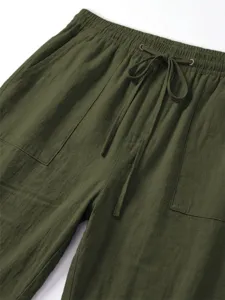 Herren lässige einfarbige Sommer Shorts atmungsaktiver Kordelzug Strandbekleidung Detail