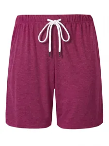 Men's casual drawstring heather shorts summer vintage style comfortable straight fit pants