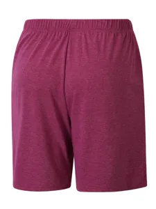Detailed view of the dark pink men's casual shorts back, showing the elastic waistband.