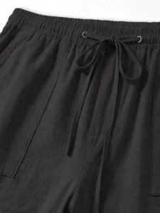 Herren lässige einfarbige Sommer Shorts Detail, atmungsaktive Strand Sport kurze Hose Kordelzug