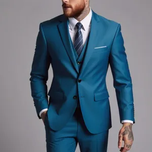 Heren 3-delig zakelijk pak, formele blazer vest broek voor werk en bruiloft outfits.