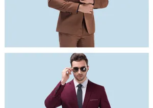 Detailansicht Herren Slim Fit Ein Knopf Anzug zweiteilig Business Hochzeitskleidung.