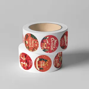 Cute cartoon Christmas roll stickers for helmet, water bottle, phone and laptop decor.