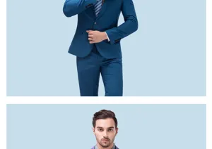 Herren Slim Fit Ein Knopf Business Anzug zweiteiliges Set Detailansicht Schneiderkunst