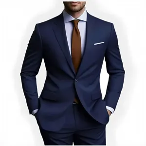 Herren Business Slim Fit Ein-Knopf Anzug Zweiteiler Blazer Und Hose