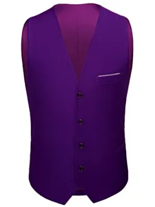Gilet de costume homme violet coupe cintrée affaires loisirs gilet formel vue de détail