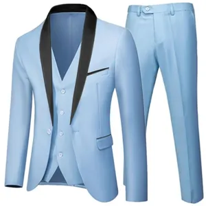 Costume homme casual business 3 pieces mariage marié smoking coupe slim vetement pro