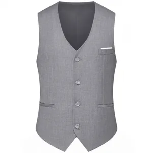 Gilet de costume homme d'affaires slim fit élégant formel gilet gris pour bureau top.
