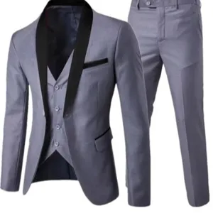 Ensemble costards slim 3 pièces homme veste gilet et pantalon pour mariage et bureau